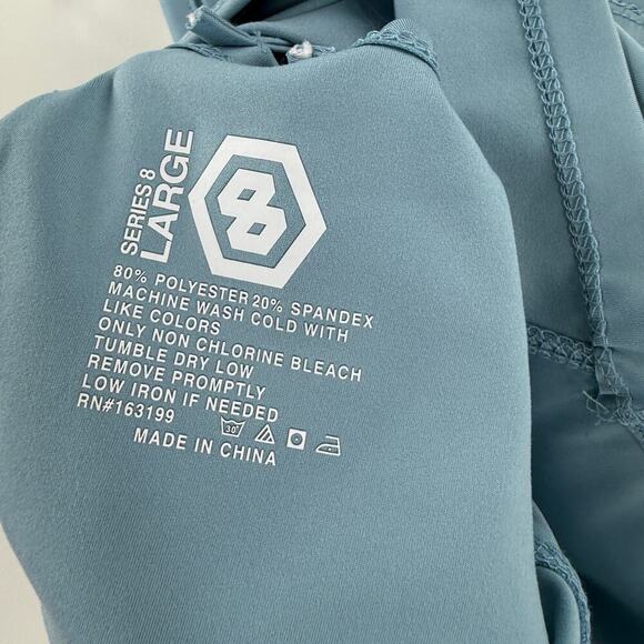 Series 8 Blue Unpadded Strappy Back Scoop Neck Crop Sports Top Women's Large - Picture 4 of 7